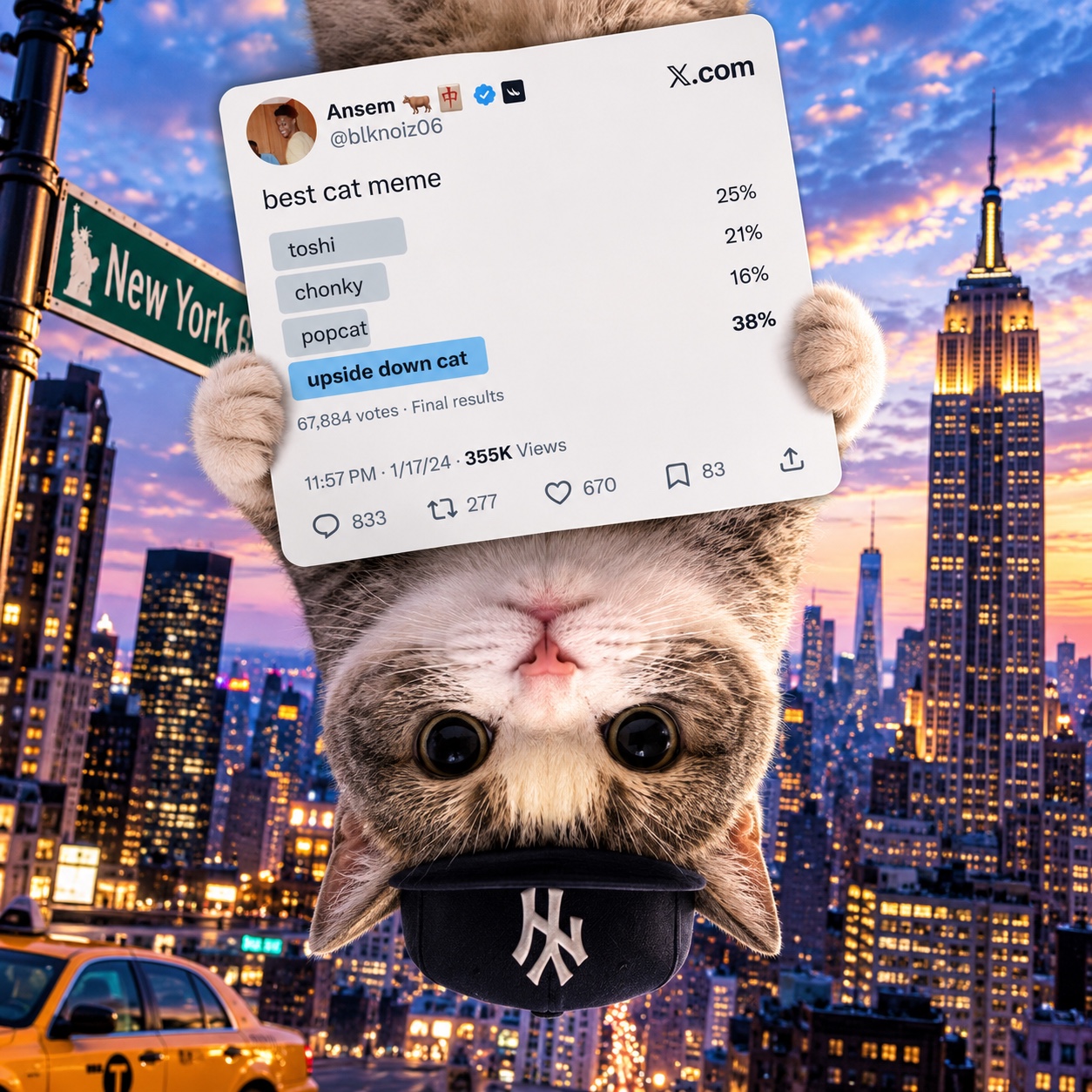 Upside Down Cat in New York