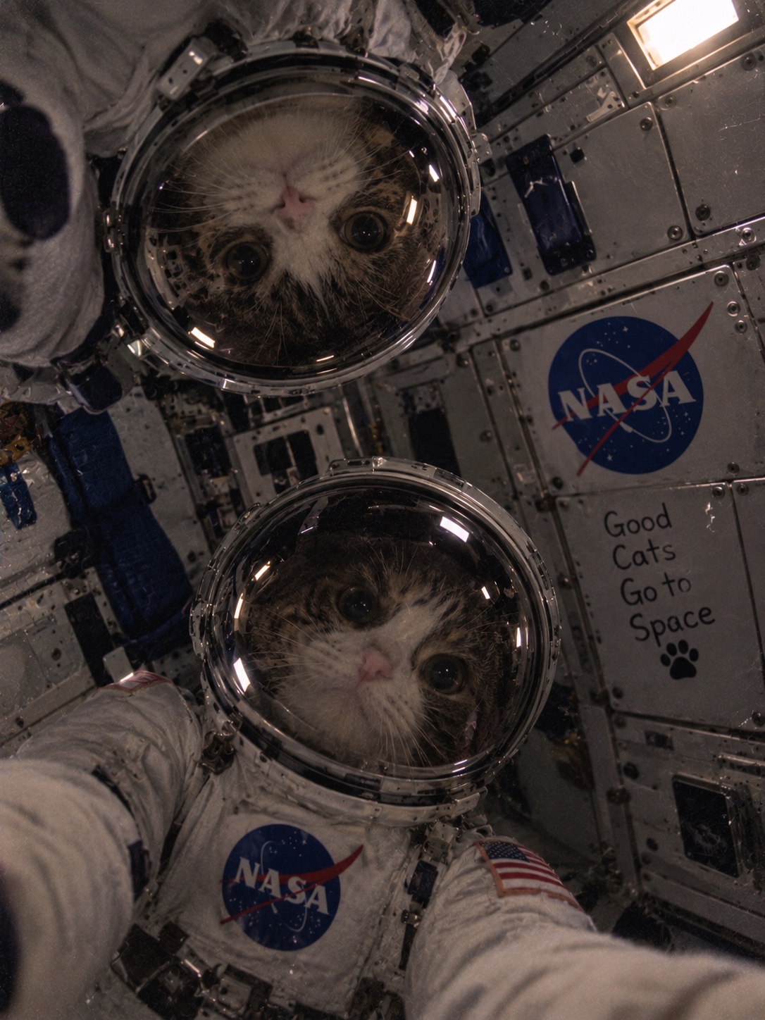 Upside Down Cat in space